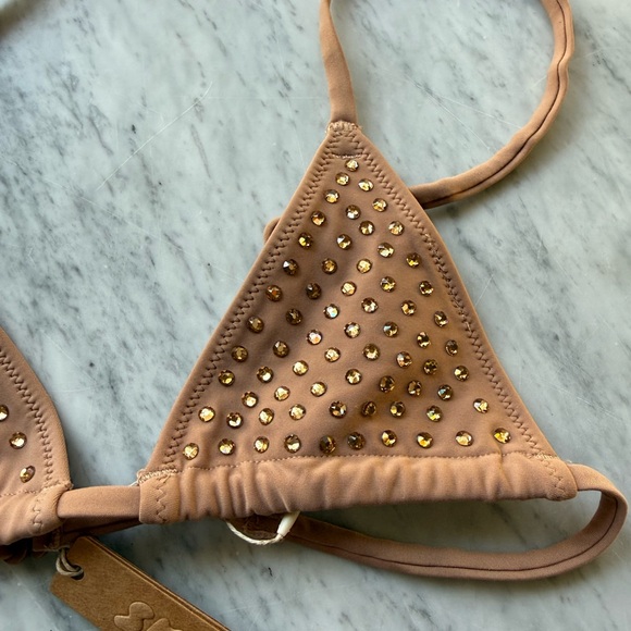 SKIMS RARE!!! Swarovski Diamond Encrusted Triangle Bralette and Thong Set - Picture 6 of 7